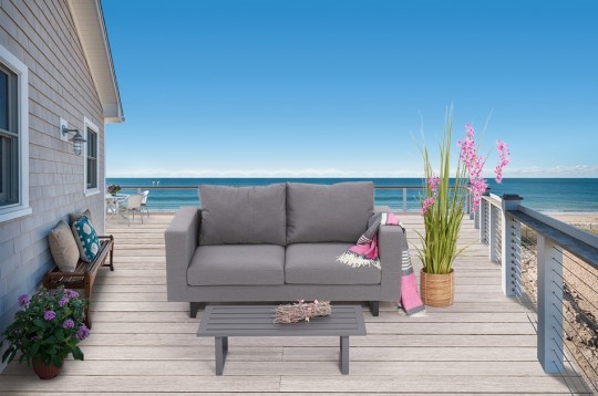 2-Sitzer Sofa Trinidad grau mit Deko