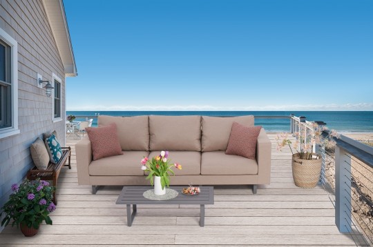 3-Sitzer Tobago Garten Sofa Sunbrella sandbraun