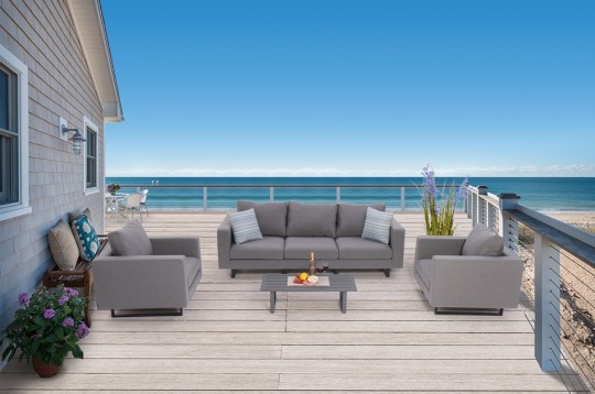 3er Loungeset Grenada grau