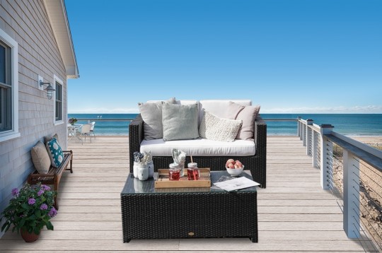 Balkonset 2er Gartensofa Dakato schwarz