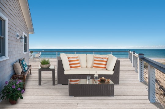 Garten Lounge Promi braun Rattanmöbel 