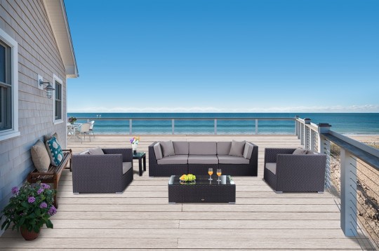 Garten Lounge Rattan Lounge President braun
