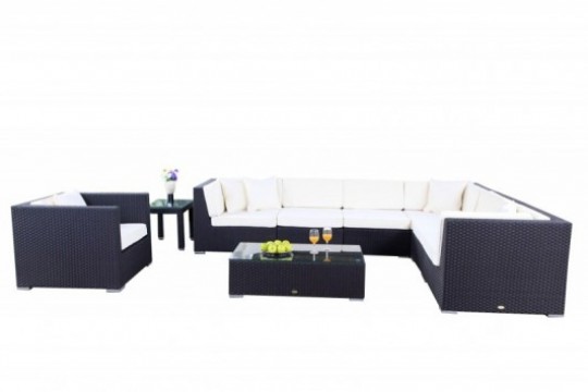 Gartenausstattung Lounge Polster Stoffbezug beige