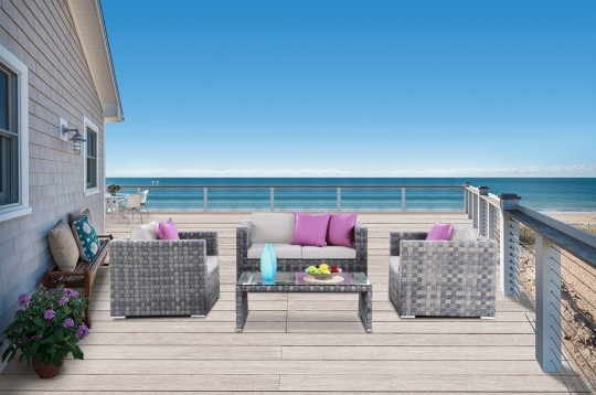 Gartenlounge Tiffany mit Polsterbezugsset beige