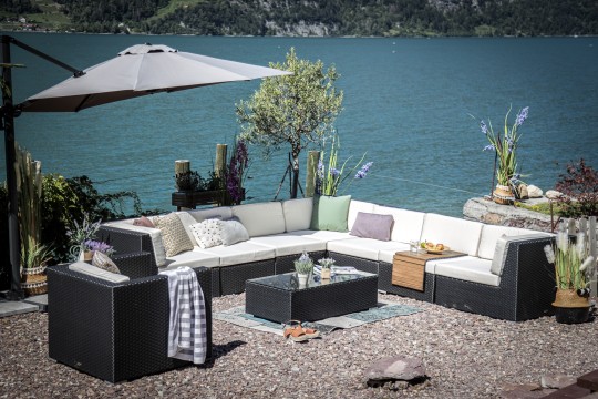 Gartenmöbel grosse Master Lounge schwarz