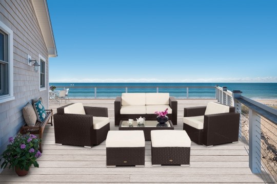 Gartenmöbel Rattanmöbel Lounge Mozart braun