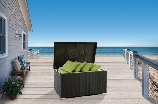 grosse kissentruhe gartenbox schwarz wasserfest