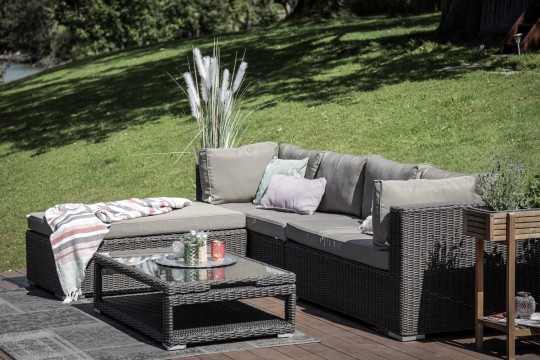 Grosse Rattan Sitzgruppe Lexa braun