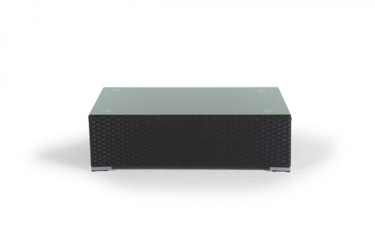 Rattan Lounge Blackfly, Bank mit Glasplatte