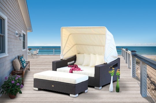Rattan Bank für Strandkorb