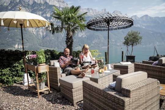 Rattan Gartenlounge Dallas Luxus natural