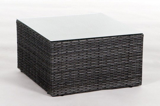 Rattan Gartenliege Jurassic mixgrau Beistelltisch