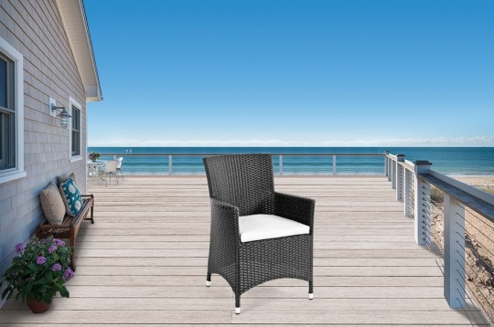 Rattan Gartenstuhl Jamaika schwarz