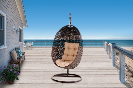 Rattan Hängesessel Rattanmöbel Coco braun