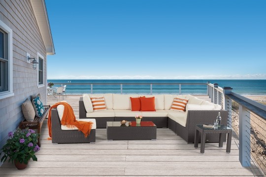 Rattan Lounge Blackfly Rattanmöbel dunkelbraun