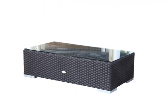 Rattan Lounge President, Sitbank mit Glasplatte