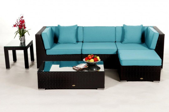 Rattanmöbel Murano Stoffbezüge aqua