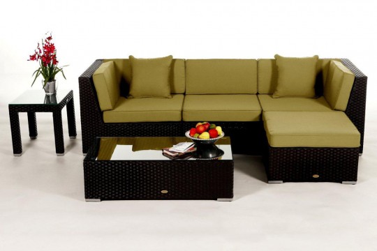 Rattanmöbel Murano Stoffbezug lime