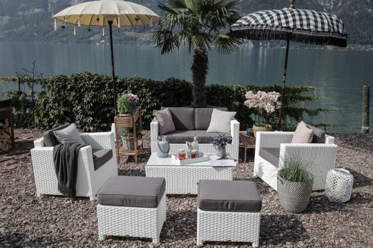 Rattanmöbel Dallas Luxus weiss