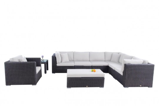 Rattanmöbel El Vado Gartenmöbel Stoffbezug beige