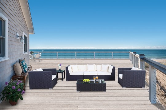 Rattanmöbel Rattan Lounge President Lounge schwarz