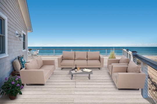 sayid outdoor loungemoebel set sandbraun