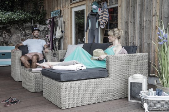 Terrassenmoebel rundes Rattan Jurassic