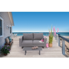 2-Sitzer Sofa Trinidad grau mit Deko