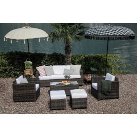 3-Sitzer Gartensofa Set braun Rimini