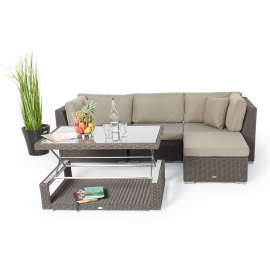 3er Rattan Lounge Dining Noah braun