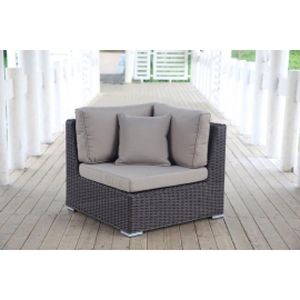 3er Rattan-Lounge Noah braun Eckteil