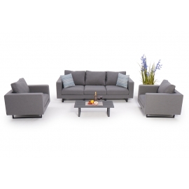 3er Sofa Grenada mit Sessel grau
