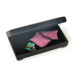 Adriano Sofa schwarz Bank mit Stauraum