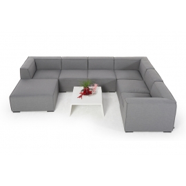 Allwetter Gartenlounge Cambria grau 8 Elemente