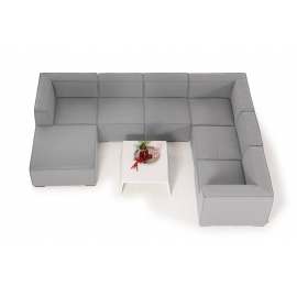 Allwetter Gartenlounge Cambria grau von oben