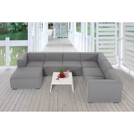 Allwetter Gartenlounge Cambria grau XL mit Gartentisch