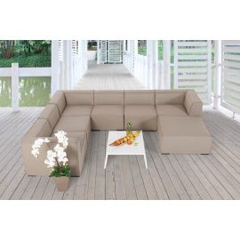 Allwetter Lounge Cambria Outdoorlounge sandbraun 8-teilig