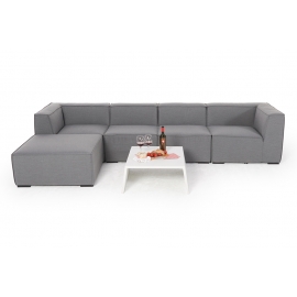  Allwetter Lounge mit Tisch Salena grau