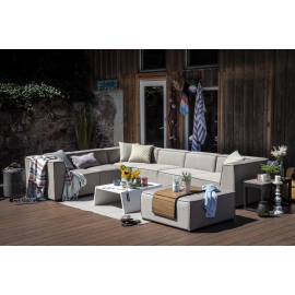 Allwetter Sofa Cambria Outdoorstoff sandbraun