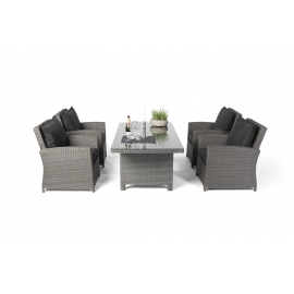 Barney Rattan Lounge Dining Tisch 4 Sessel