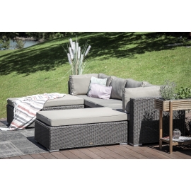 Buddha Lounge rundes Rattan braun