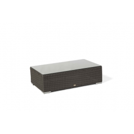 Buddha Sitzbank mit Glas Rattangeflecht rund