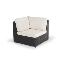 Eckteil Gartenmöbel Promi Lounge schwarz