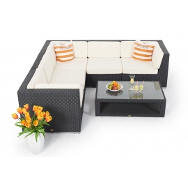 emely schwarz rattan ecklounge polster beige