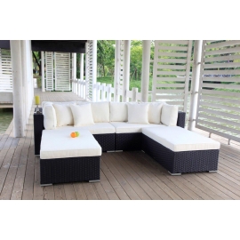 Garten Lounge verstellbar Gartenmöbel Buddha schwarz