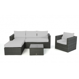Gartenlounge Jurassic rechts mix grau Stoffbezug grau