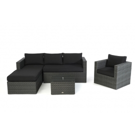 Gartenlounge Jurassic rechts mix grau Stoffbezug schwarz