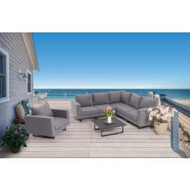 Gartenlounge Santorini mit Sessel grau