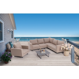 Gartenlounge Santorini mit Sessel sandbraun