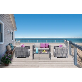 Gartenlounge Tiffany mit Polsterbezugsset beige